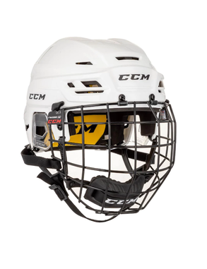 New Medium CCM Tacks 210 White Helmet Combo