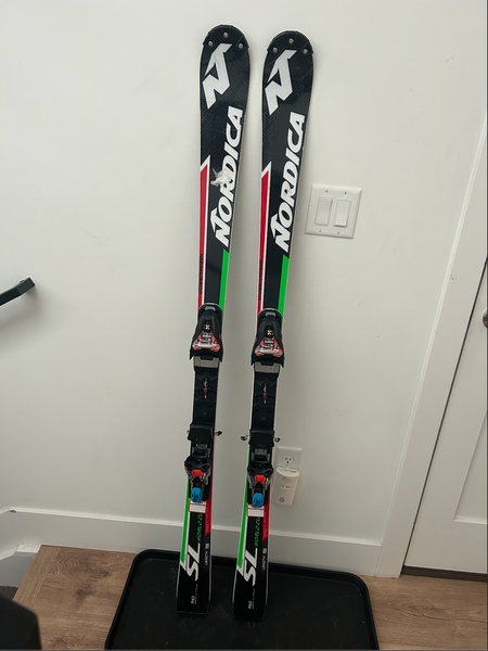 Used Unisex Nordica 156 cm Racing Dobermann SL WC Skis With Bindings Max Din 16