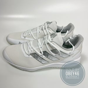 adidas Men's adizero Afterburner 8 Turf Baseball Shoes CD4 White 9.5