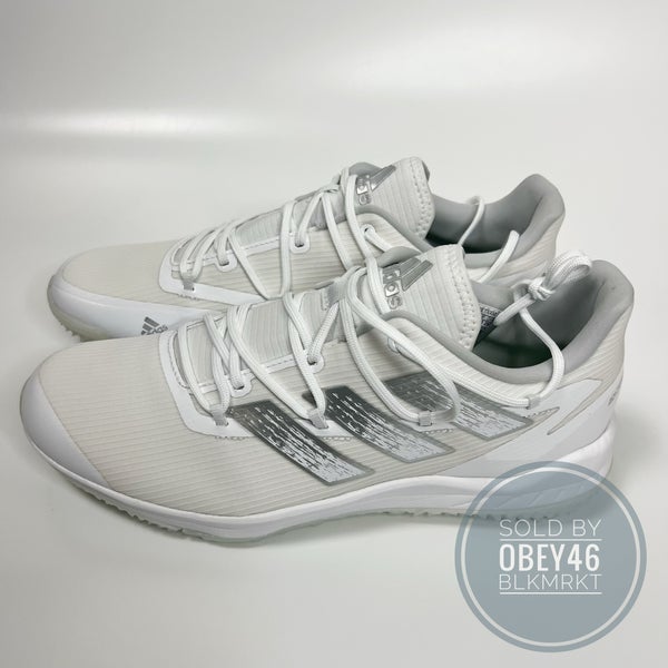 adidas Men's adizero Afterburner 8 Turf Baseball Shoes CD4 White 9.5