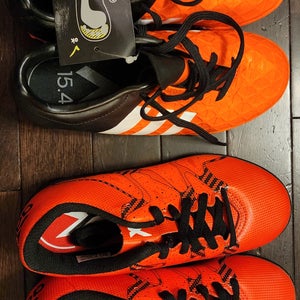 2 PAIRS (SIZE 1) NEW ADIDAS SOCCER CLEATS