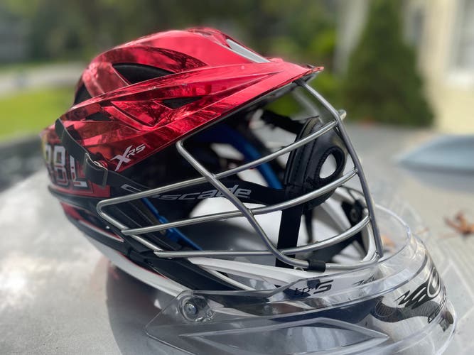 Used Cascade XRS Helmet Red Chrome Goalie