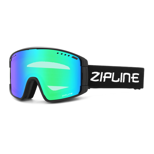 New ZiplineSki 'KLIK' Goggles - Black Frame - Ocean Green Lens
