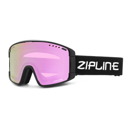 New ZiplineSki 'KLIK' Goggles - Black Frame - Cherry Blossom Lens
