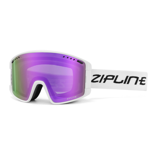 New ZiplineSki 'KLIK' Goggles - White Frame - Passion Fruit Lens