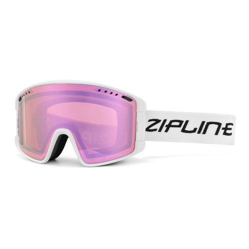 New ZiplineSki 'KLIK' Goggles - White Frame - Cherry Blossom Lens