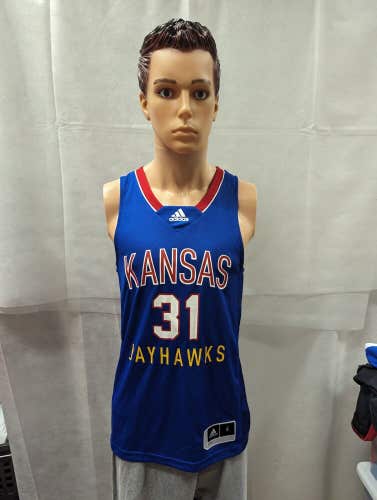 NWT Kansas Jayhawks Adidas Woodward Basketball Jersey S NCAA