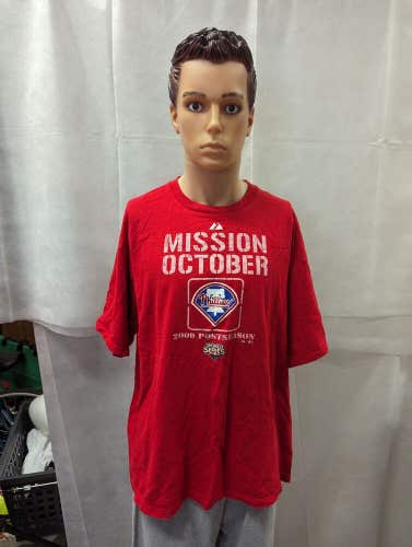 Retro Philadelphia Phillies Mission October 2009 Postseason Shirt Majestic XL
