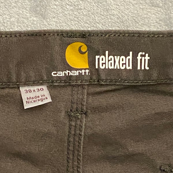 Carhartt Pants Men 38x30 Relaxed Fit Brown Denim Rugged Flex Duck Cargo  Jeans