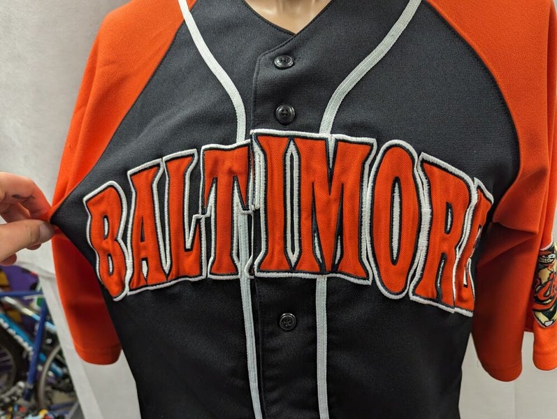 Baltimore Orioles Polo Shirt Mens Medium Orange Black Majestic Golf MLB  Baseball