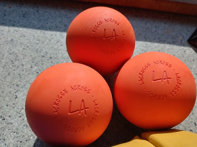 3 Brand New Orange Lacrosse Balls