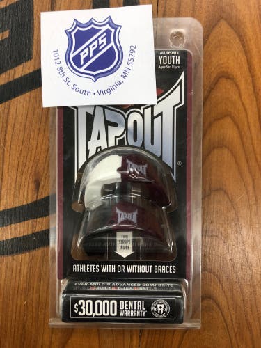 New TapouT Youth Mouthguards White/Maroon & Black/Maroon.