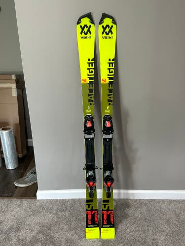 Volkl 145 cm Racing Racetiger SL Skis With Bindings Max Din 10