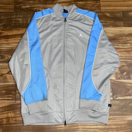 Air Jordan Track Jacket Mens Gray Full Zip Sweatshirt NBA Streetwear Casual L