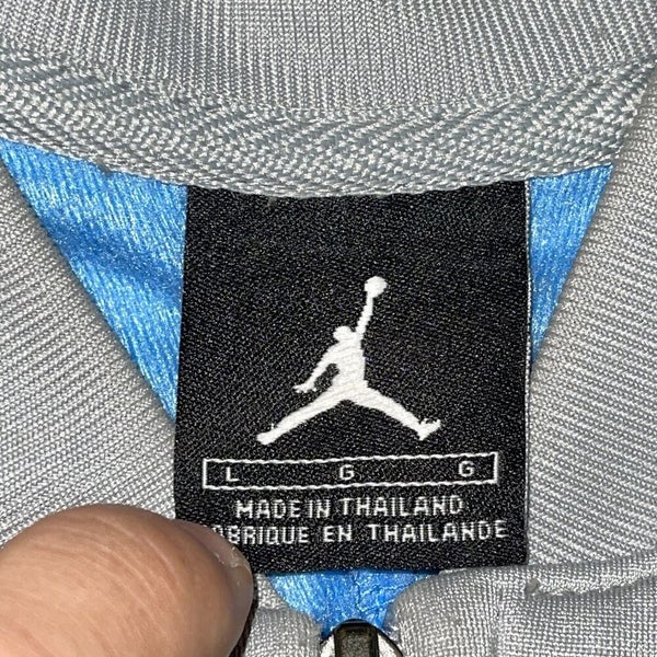Air Jordan Track Jacket Mens Gray Full Zip Sweatshirt NBA Streetwear Casual L