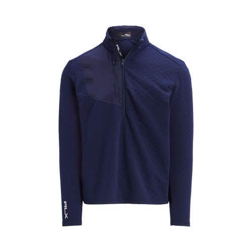 RLX Ralph Lauren Long-Sleeve Quilted Double Knit 1/4 Zip Pullover Refined Navy