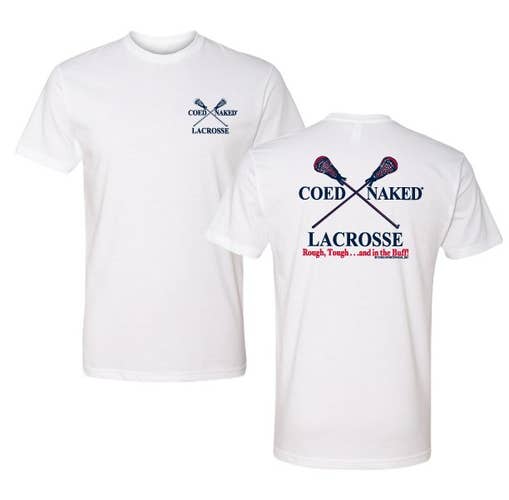 NEW Vintage Coed Naked Lacrosse White Short Sleeve Tshirts