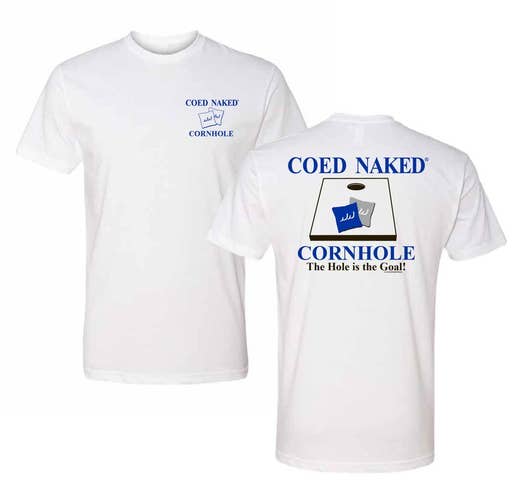 NEW Vintage Coed Naked CORN HOLE White Short Sleeve Tshirts