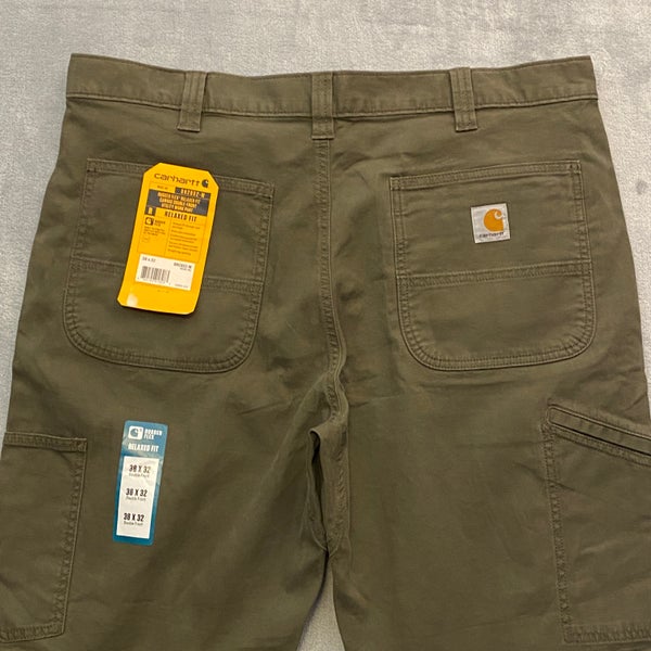 Carhartt Men 38x32 Rugged Flex Relaxed Fit Canvas Double Front Utility  BN2802-M