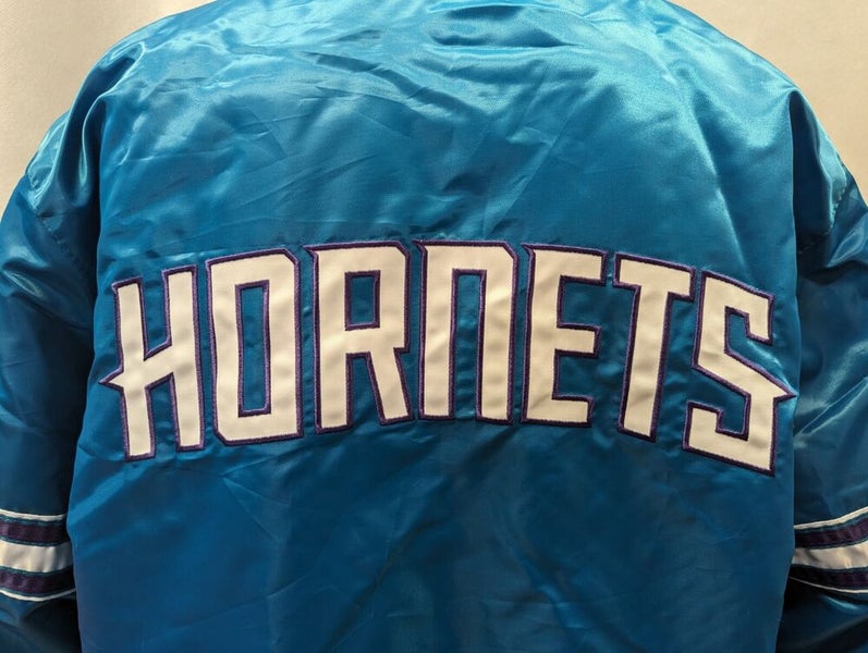 NWT Charlotte Hornets Starter Satin Button Up Varsity Jacket XL