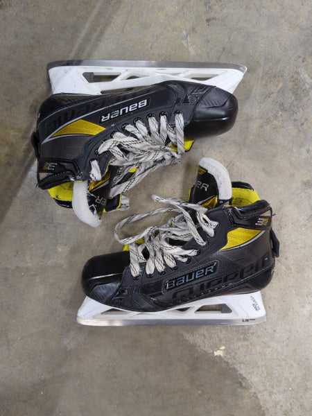 Senior Used Bauer Supreme 3S pro Hockey Goalie Skates D&R (Regular) 8.5
