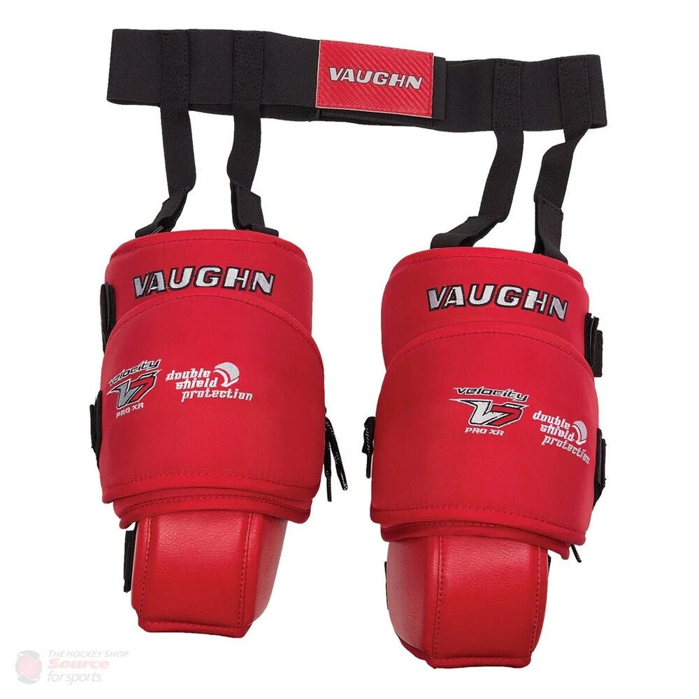New Vaughn Velocity 7 XR Pro Goalie Senior Knee Thigh Guards garter