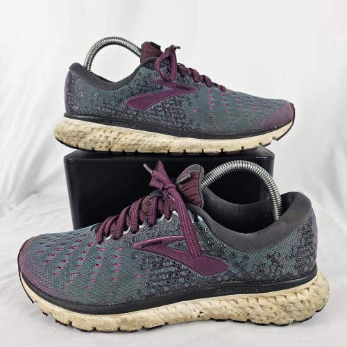 Brooks Womens Glycerin 17 1202831B081 Gray Purple Running Shoes Sneakers Size 9