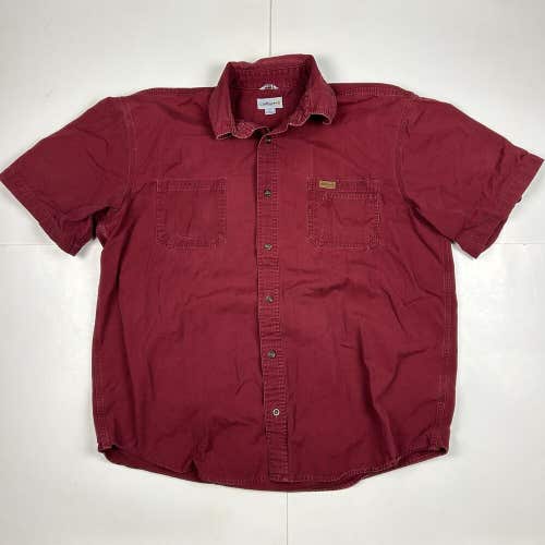 Carhartt Original Fit Relaxed Work Shirt Short Sleeve Red Sz XL Tall