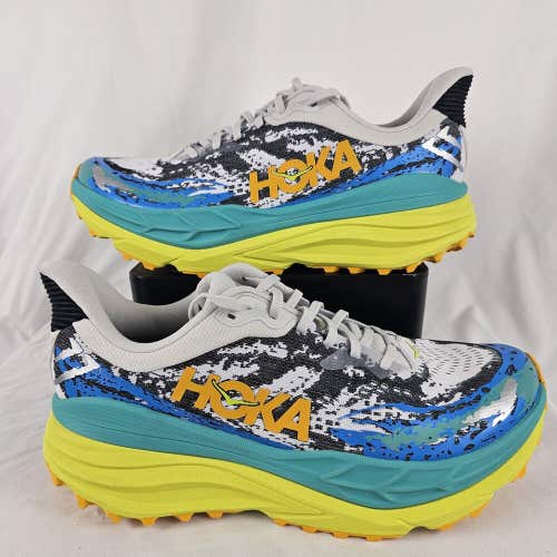 Hoka Stinson 7 Trail Running Athletic Shoes Evening Primrose Blue White Mens 13