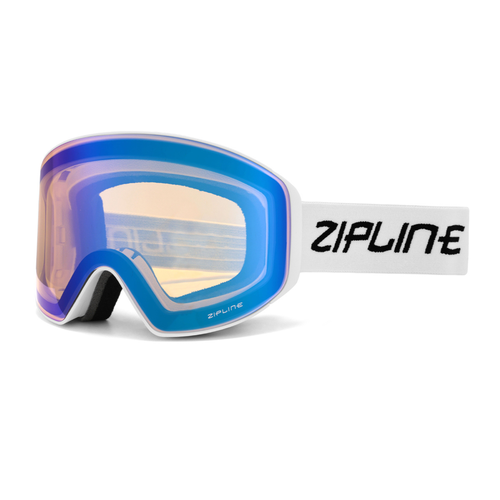 New ZiplineSki 'Podium XT' Goggles - White Frame - Skyburst Lens