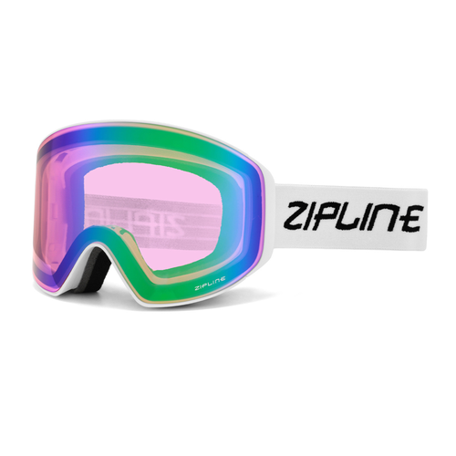 New ZiplineSki 'Podium XT' Goggles - White Frame - Pink Paradise Lens