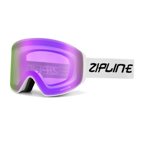 New ZiplineSki 'Podium XT' Goggles - White Frame - Passion Fruit Lens
