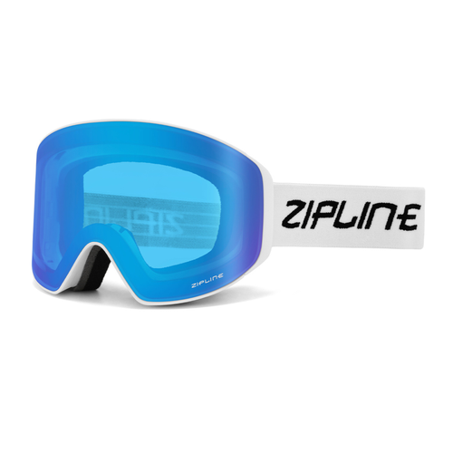 New ZiplineSki 'Podium XT' Goggles - White Frame - Blue Moon Lens