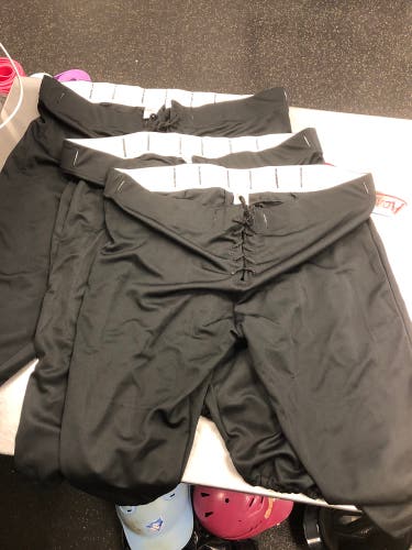 3x Adams Football Pants Adult 2X Black + 3x Football Belts