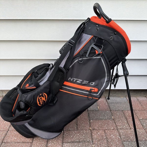 Hot Z HTZ 3.0 14 Way Divider Dual Strap Golf Stand Bag Black Grey Orange
