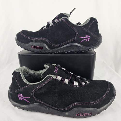 Kuru Chicane Black Pink Suede Hiking Comfort Shoes Sneaker Womens Size 8 Wide