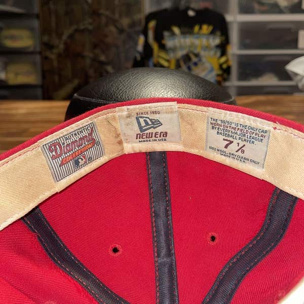 Vintage Atlanta Braves Hat Cap Mens 7 Fitted New Era Diamond