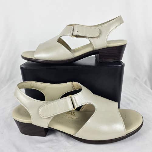 SAS Suntimer Lusso Ivory White Low Heel Strap Women’s Shoes Size 9 Medium