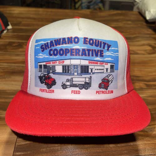 Vintage Shawano Equity Cooperative Co Op Snapback Trucker Hat Farm Agriculture