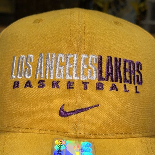 Vintage Nike Team Los Angeles Lakers Basketball Hat Official NBA Product Yellow