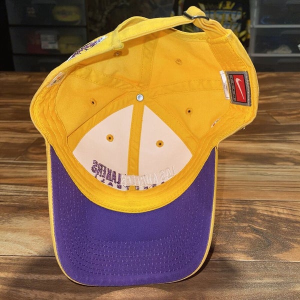 Vintage Nike Team Los Angeles Lakers Basketball Hat Official NBA Product Yellow
