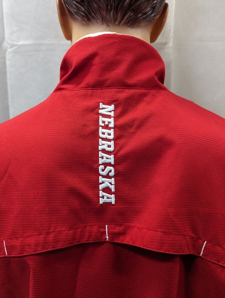 Adidas Red Nebraska Baseball Full Button Coaches Jacket