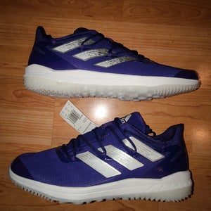 Adidas Afterburner 8 'Purple' Turf Baseball Shoes Mens Size 10.5