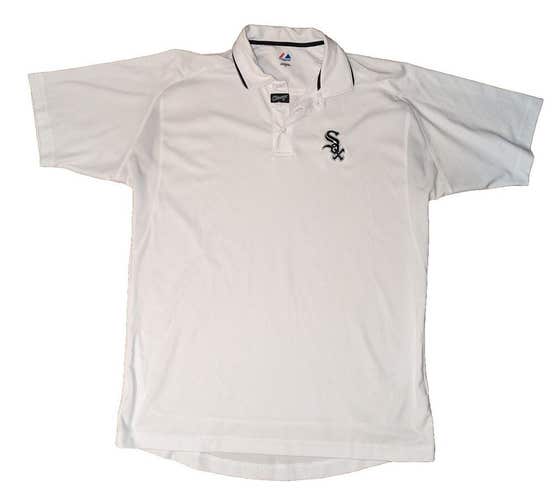 Chicago White Sox Polo Shirt Majestic Medium M Short Sleeve MLB Baseball