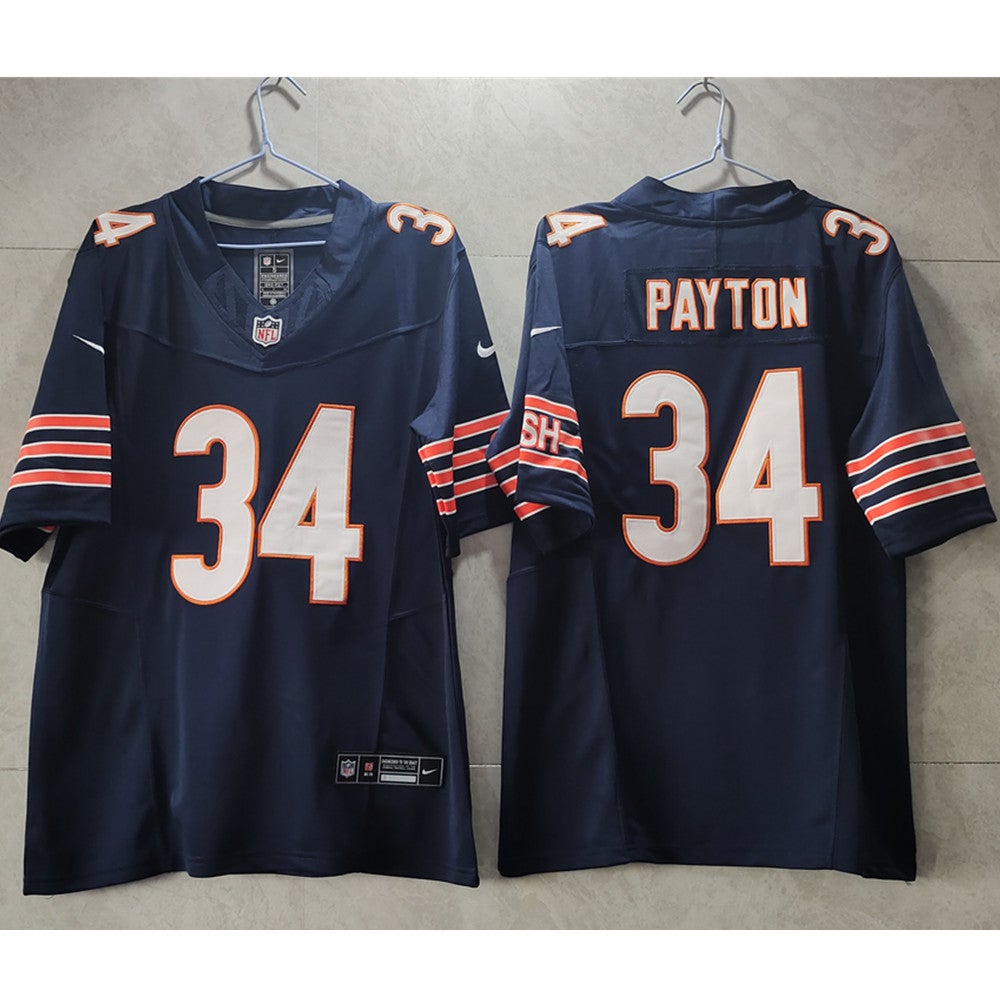 Nike Walter Payton Chicago Bears Navy Game Player Jersey - S - Black