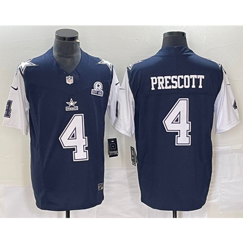 Nike Dak Prescott Dallas Cowboys Men's Elite Navy/White Throwback Jersey