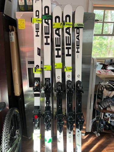 Used Unisex 2022 HEAD 188 cm Racing World Cup Rebels i.GS RD Skis With Bindings Max Din 16