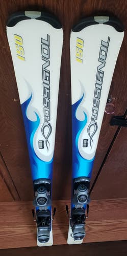 150cm ROSSIGNOL ROC X ADULT Skis with Rossignol EZ Adjust Bindings DIN#2.5-9.5 *USED*