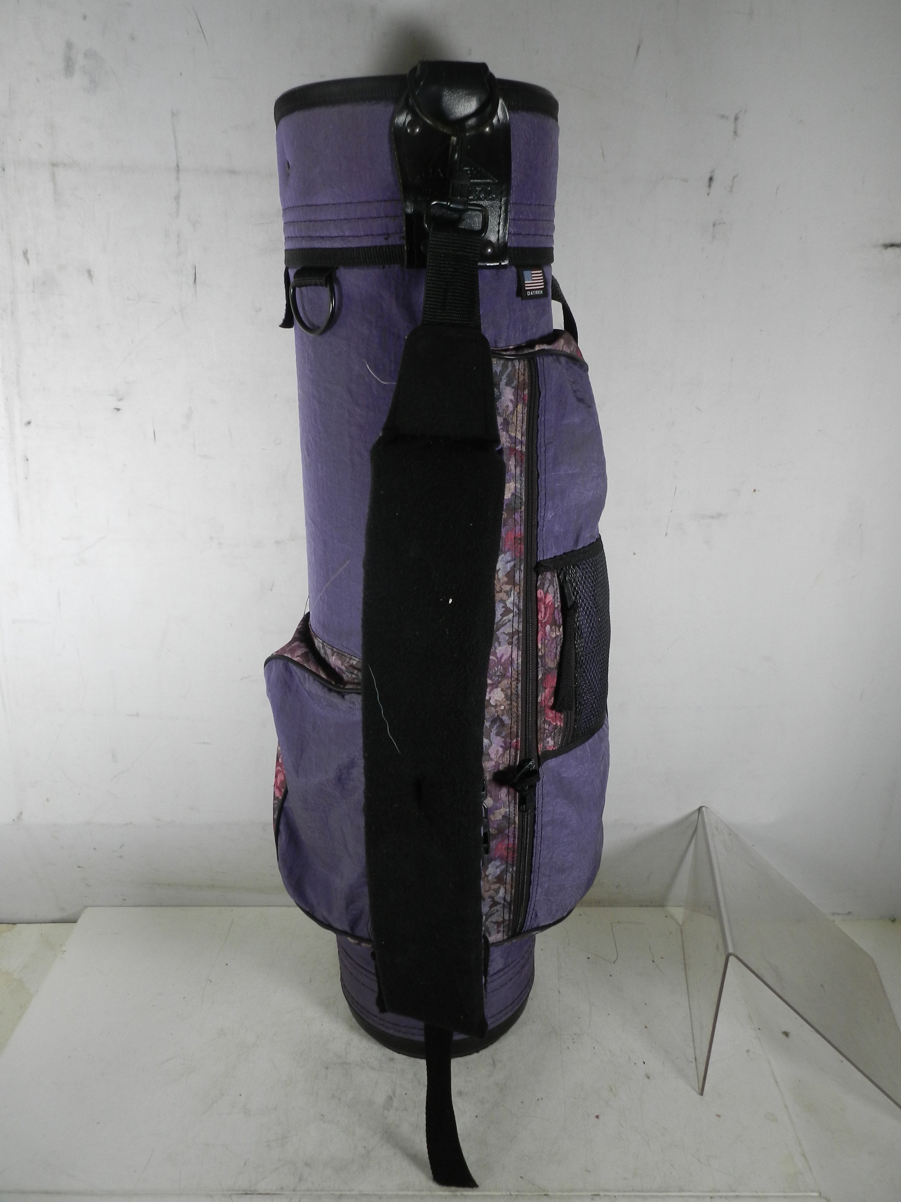 DATREK Women's Golf Club Bag Purple Floral Design 4 Way Divider, Carry  Strap