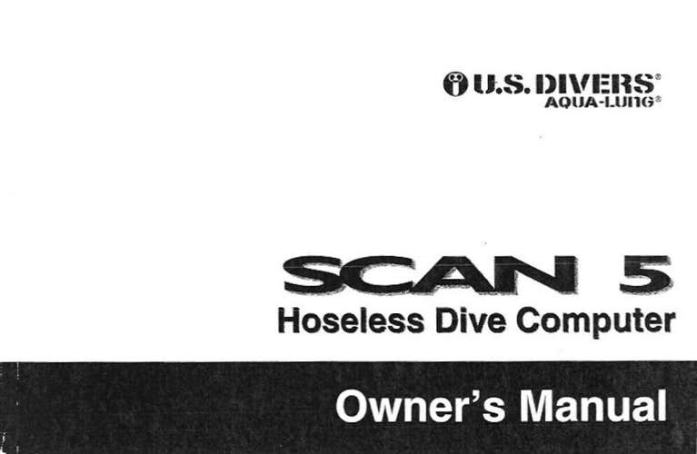 US Divers / Aqua Lung Scan 5 Scuba Dive Computer Owner's Printed Manual